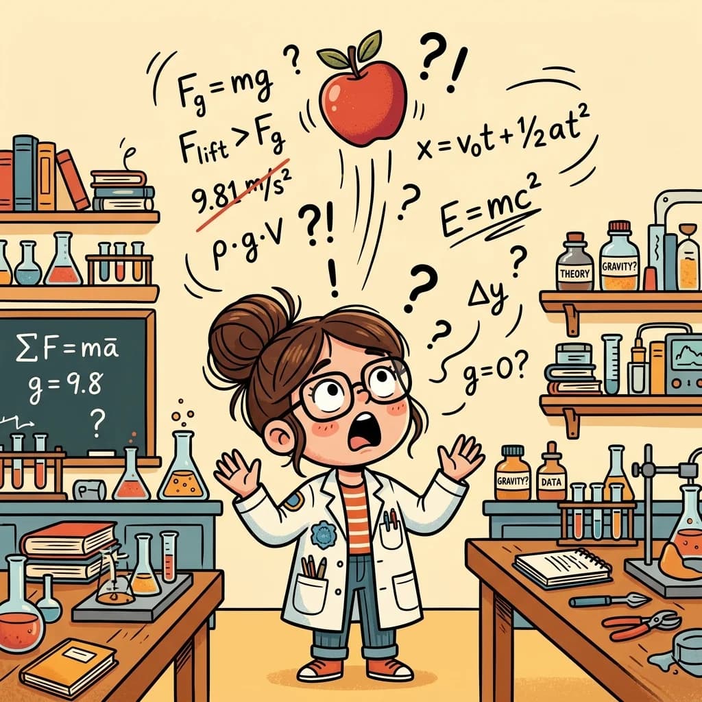 Gravity Anomaly In A Comical Lab